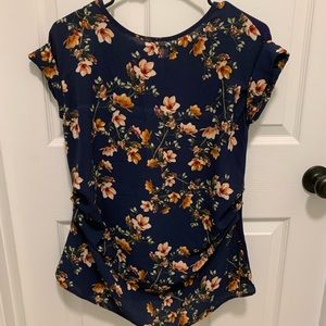 NWOT Navy Floral Maternity Blouse